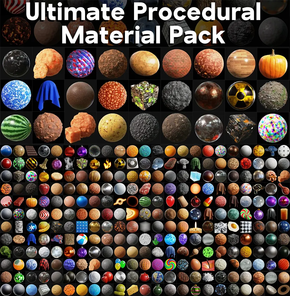 Ultimate Blender Procedural Material Pack - 335组全能程序化材质资产预设包