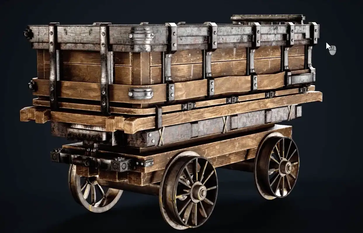 Blender矿车建模贴图渲染完整教程 Mining Cart Full Tutoria