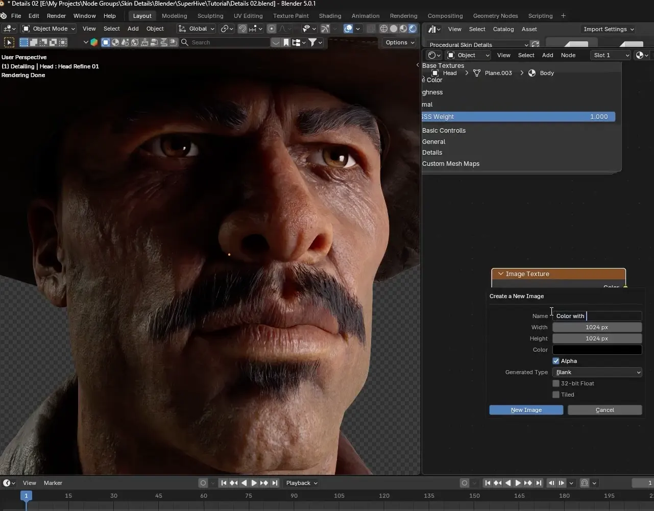 Blender程序化皮肤细节生成器 Procedural Skin Details V1.05 + 使用教程