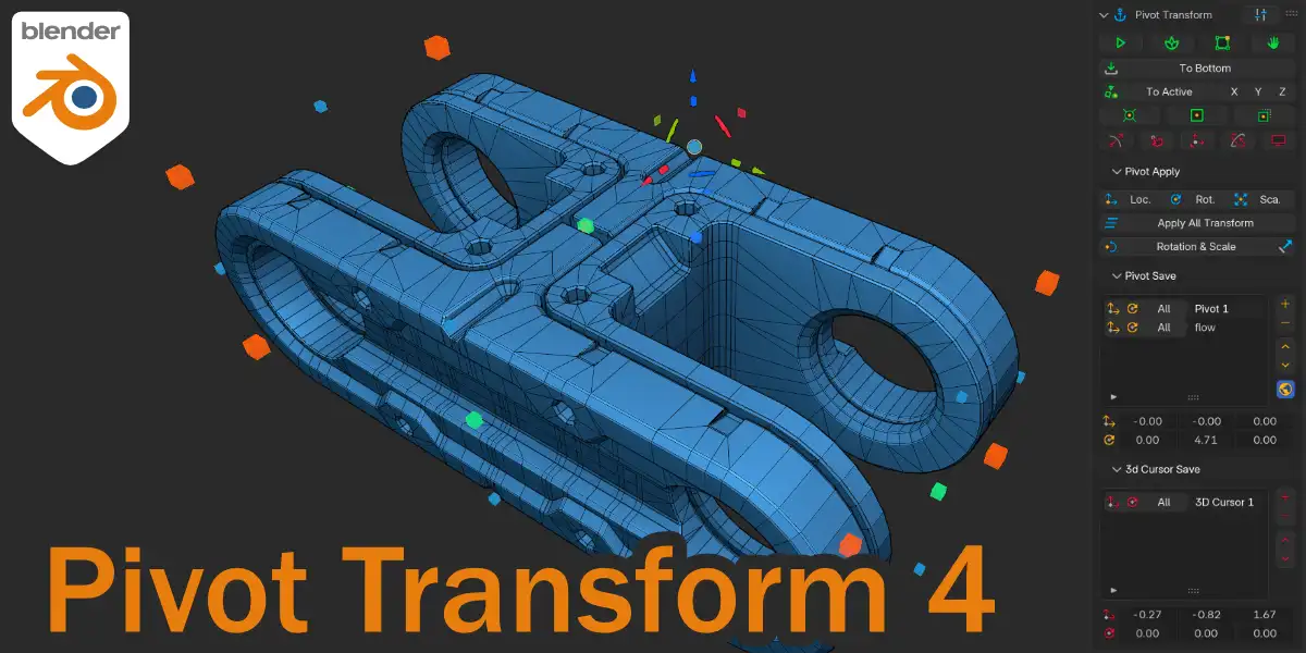 Blender模型中心点移动插件 Pivot Transform V5.1.2下载_原点调整法线对齐旋转移动工具_Blender 3.6-5.1