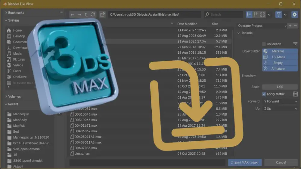 Blender导入3ds Max文件插件推荐｜支持.max文件、Vray材质、Corona材质与贴图导入Import Autodesk MAX V1.8.5