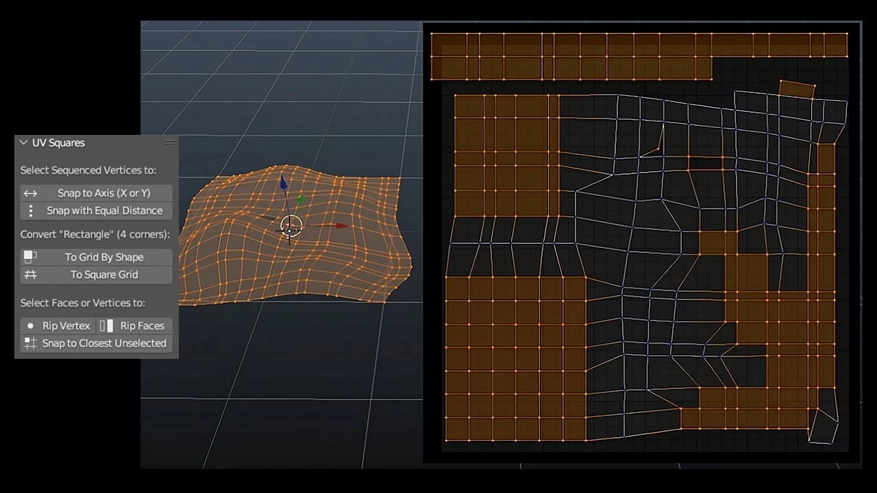 Blender UV选区重置插件 UV Squares v1.17下载