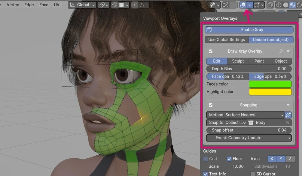 Blender拓扑绘制插件Draw Xray V4.2.3下载｜高模表面重拓扑显示增强工具｜支持Blender 2.8以上