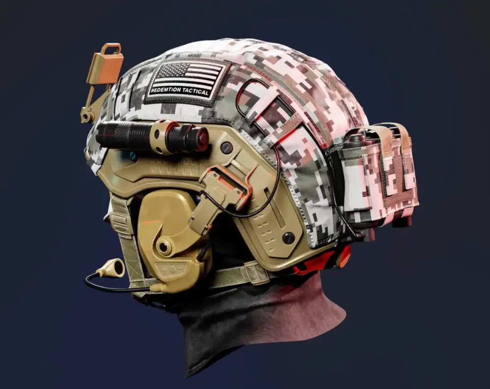 Blender军用战术头盔建模贴图渲染完整教程下载 ArtStation Military Tactical Helmet 3D Model Full Tutorial