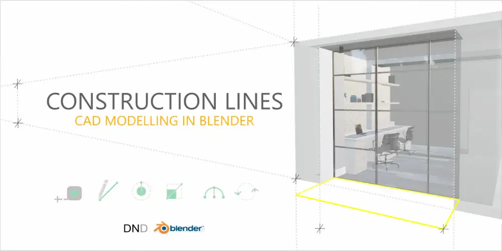 Blender仿CAD精确建模插件 Construction Lines v0.9.7 – Accurate Cad Modelling Add-On For Blender