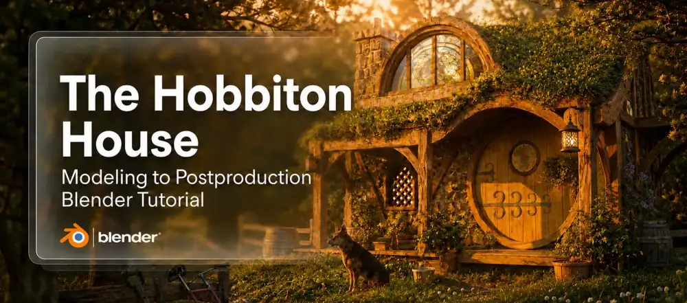 Blender电影级奇幻环境建模渲染教学霍比特人小屋场景制作教程Udemy - The Hobbiton House Blender Tutorial