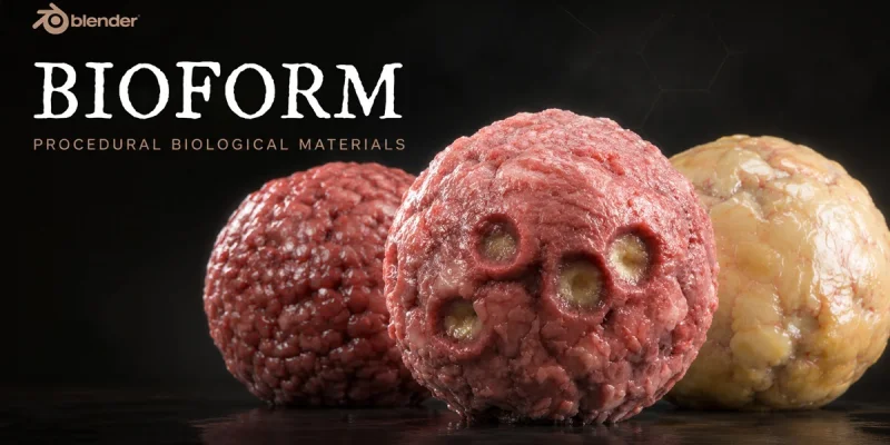 Bioform v1.0.0 for Blender 程序化生物细胞材质插件下载｜高精度生物5.1-5.2