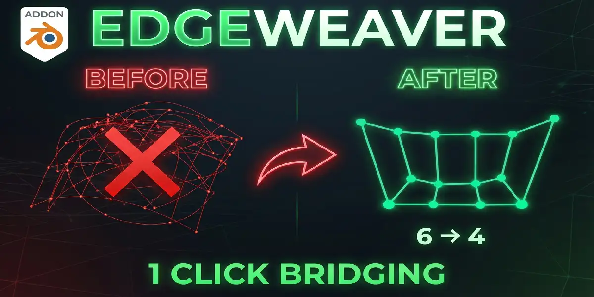 Blender多边形连接拓扑优化插件 EdgeWeaver V1.0.0