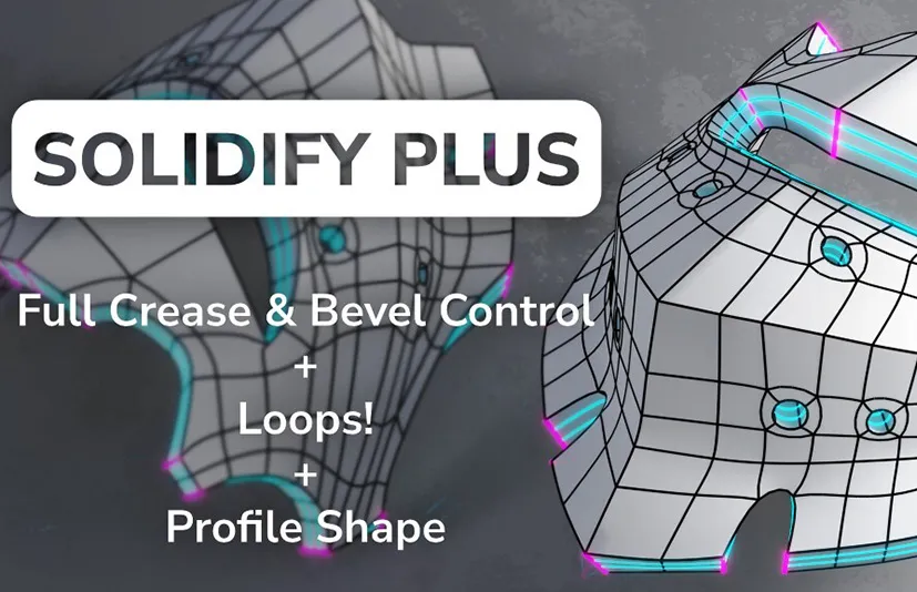 Blender几何节点插件Solidify Plus V1.4：高级实体化建模与边缘控制终极解决方案