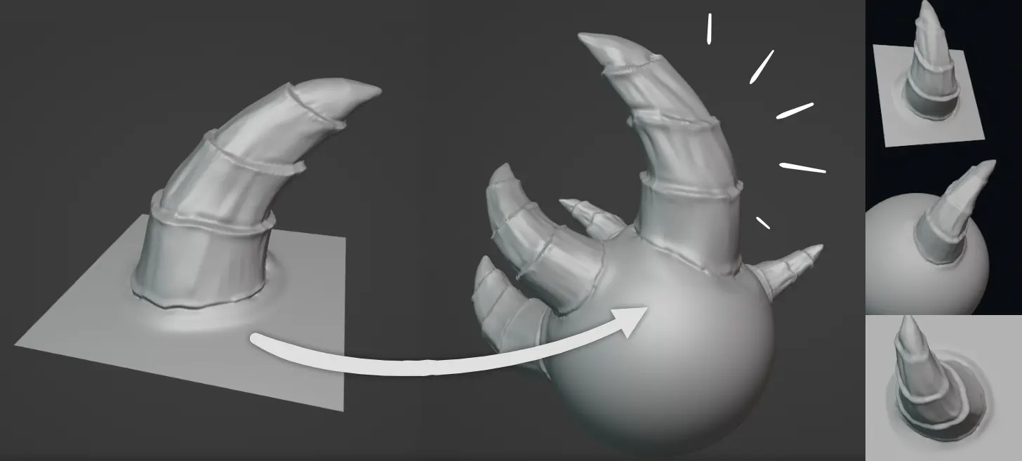 Blender雕刻神器：Sculpting Brush Texture Editor V1.1.9 矢量位移笔刷一键生成插件下载