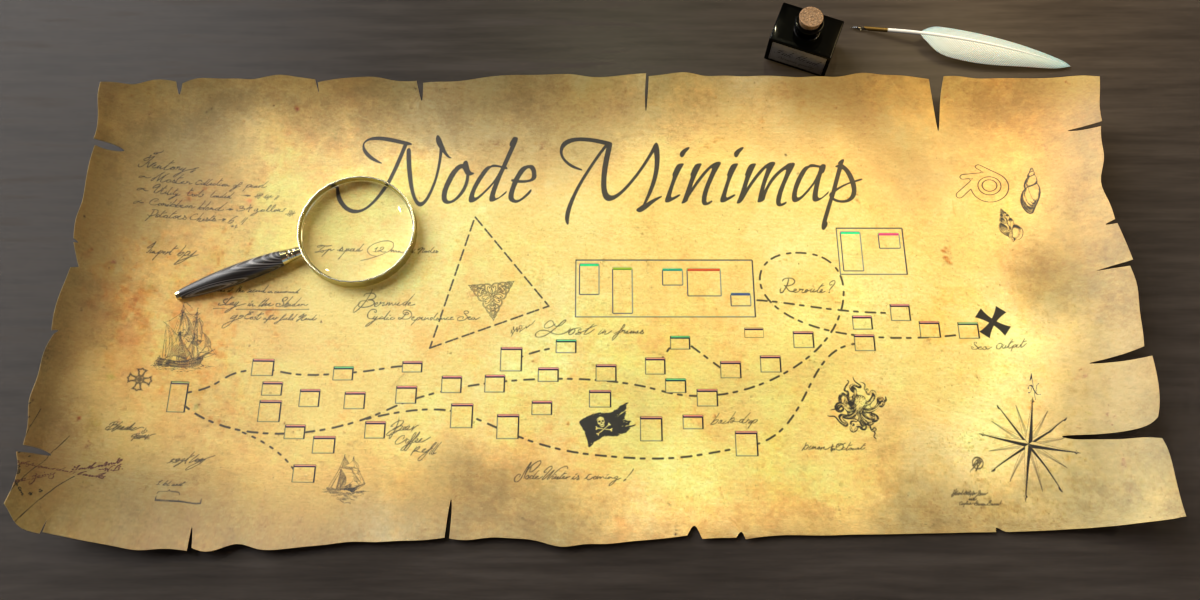 Blender节点可视化导航神器：Node Minimap V1.0.5插件下载