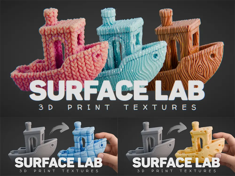 Surface Lab 3D打印纹理贴图工具下载｜Blender模型表面细节快速制作插件Surface Lab - 3D Print Textures
