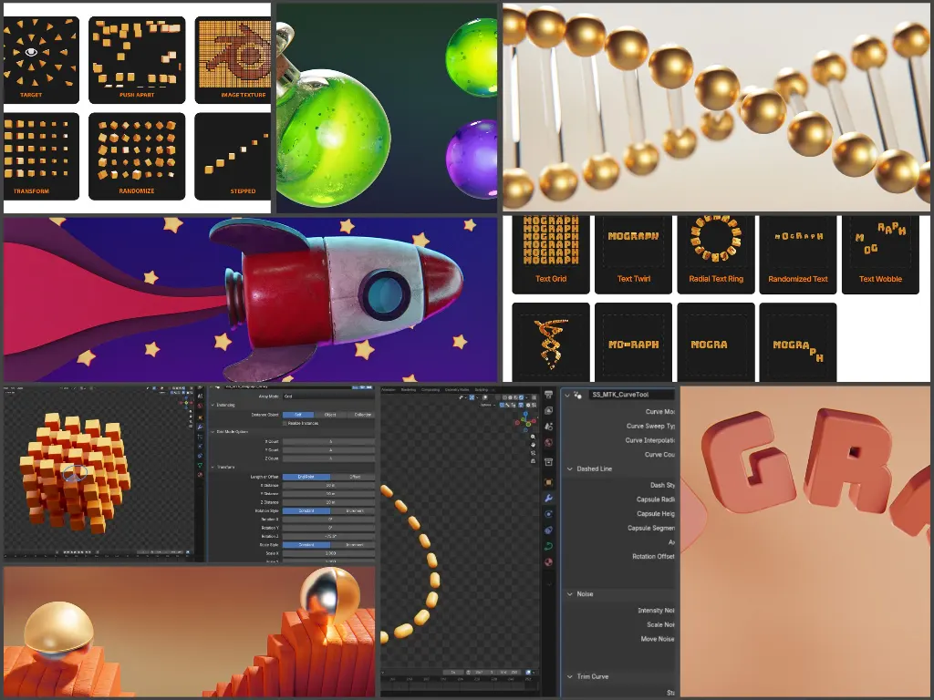 Blender Mograph Toolbox 插件下载 v1.2.2动态图形工具箱资产预设