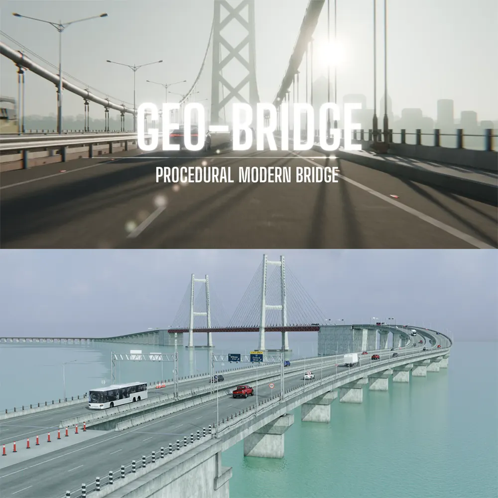 Blender程序化桥梁生成器 Geo-Bridge v1.2.1下载_现代桥梁几何节点工具