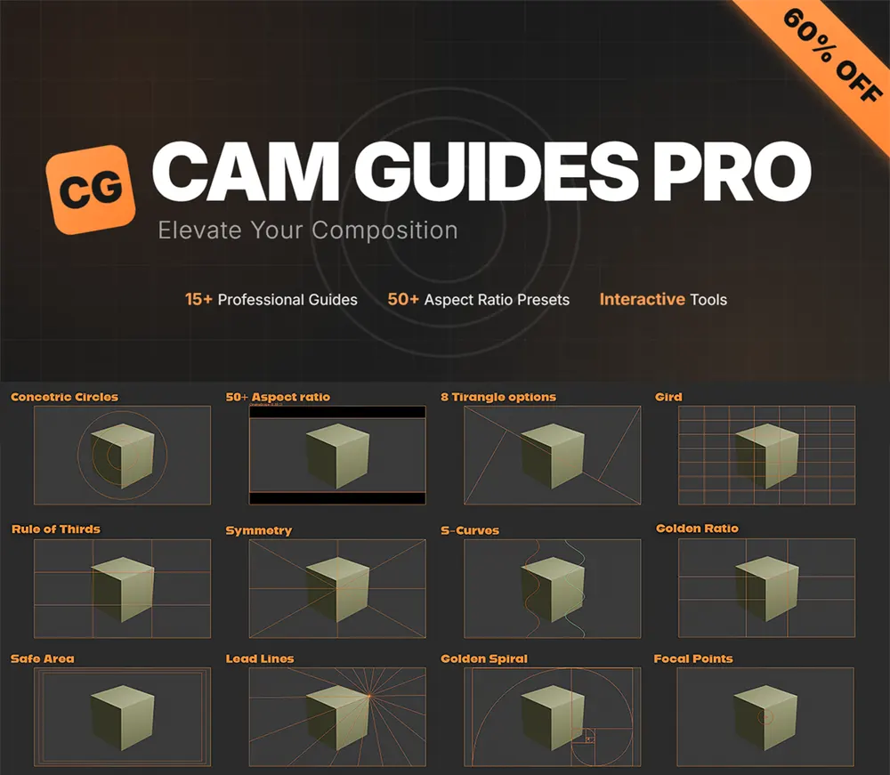 Blender摄像机构图线插件 Cam Guides Pro v1.2.3 下载｜专业摄影构图辅助工具