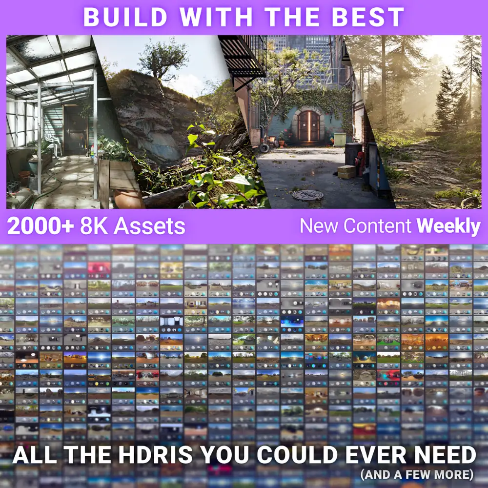 Poly Haven Asset Browser v1.2.3 - Blender 8K模型材质HDRI资源库一键调用插件