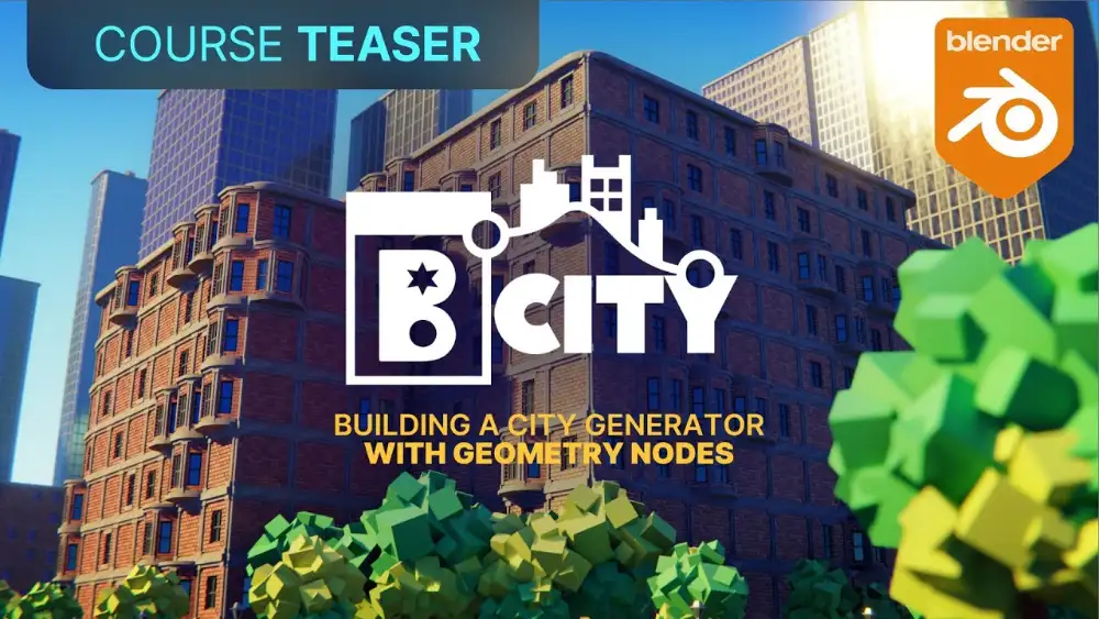 Blender几何节点程序化城市生成器教程CG Cookie BCITY下载BCITY | Building a Procedural City Generator with Geometry Nod