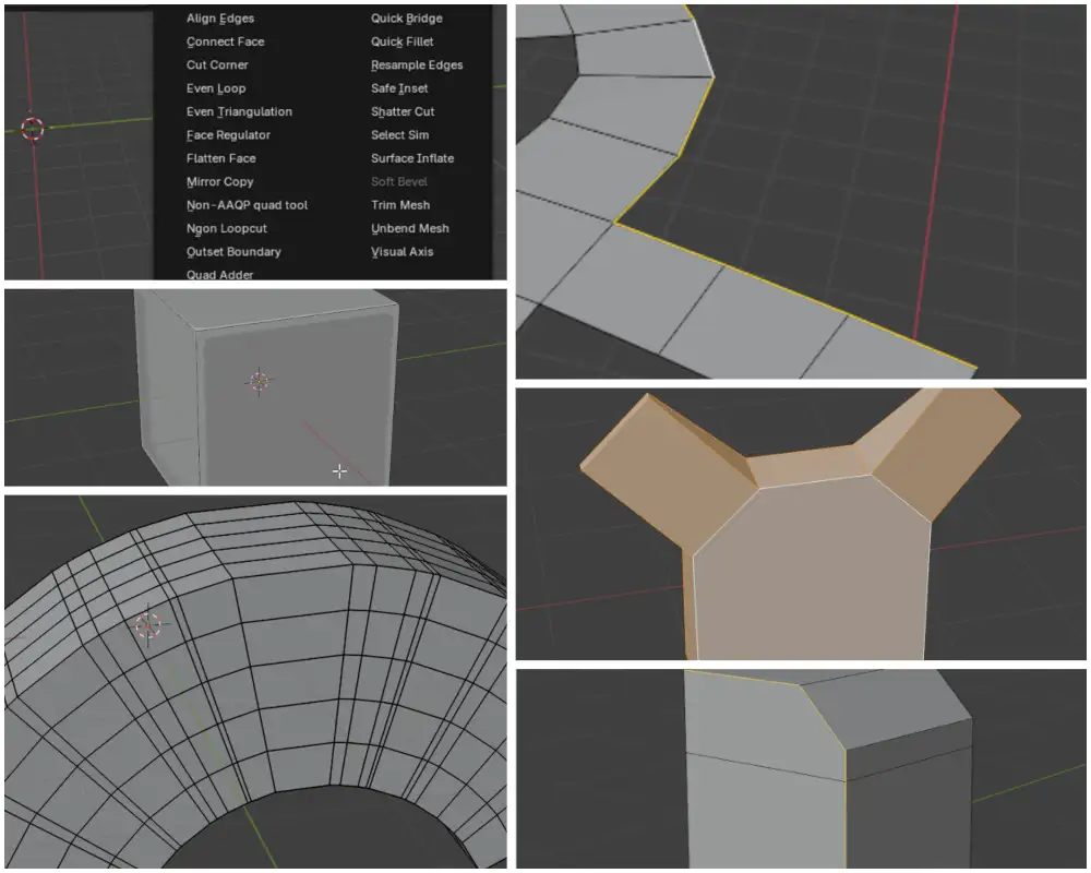 Blender Kushiro Tools 插件下载|免费多边形建模工具合集|Quad Adder|Even Loop|Outset Boundary|Ngon Loopcut|Quick Fille