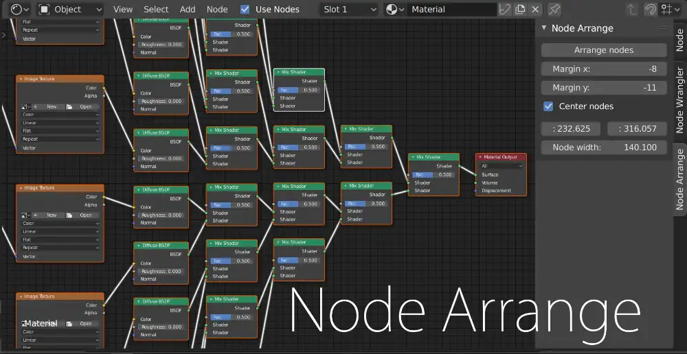 Blender节点自动排列插件下载Node Arrange v1.12.1
