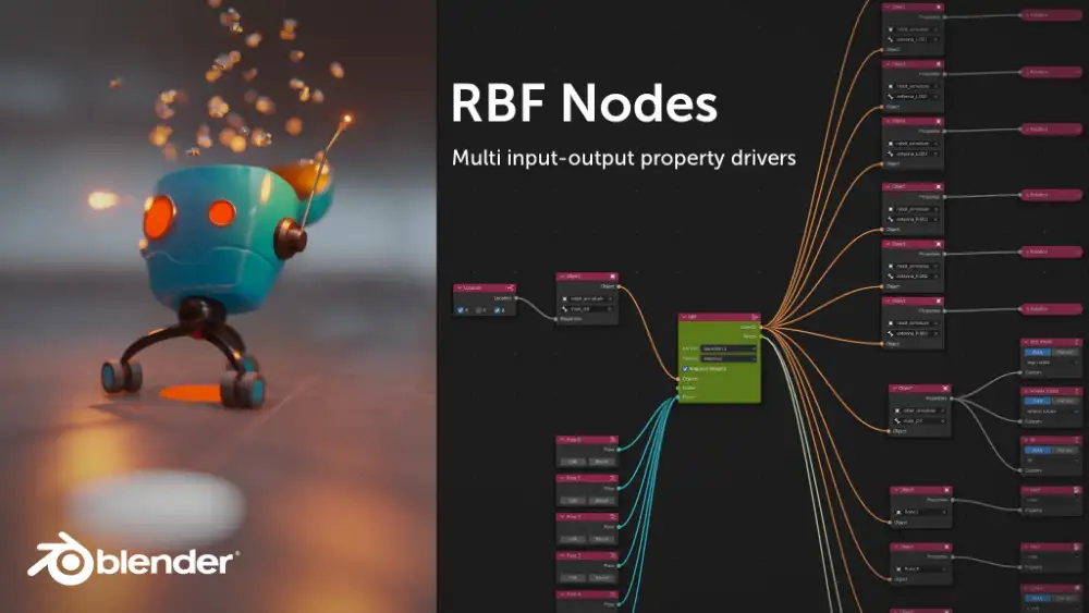 Blender RBF Nodes插件下载v1.3.0 - 径向基函数节点求解器|多属性驱动绑定工具