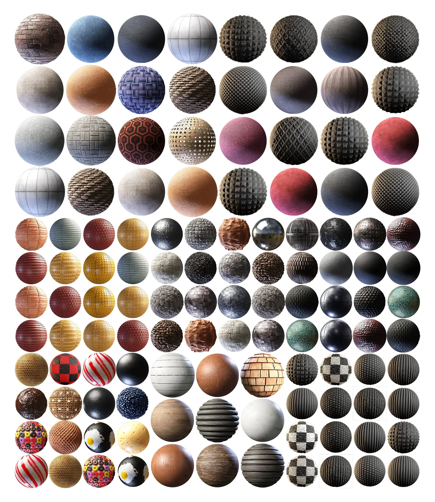 99组支持Blender、Substance等主流三维软件，极致细节还原真实材质表现，适用于游戏开发、影视动画、建筑可视化等场景需求99 Pbr Materials Vol.01