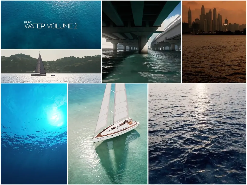 碧波荡漾的海洋动画动态水面序列贴图素材 WATER VOLUME 2