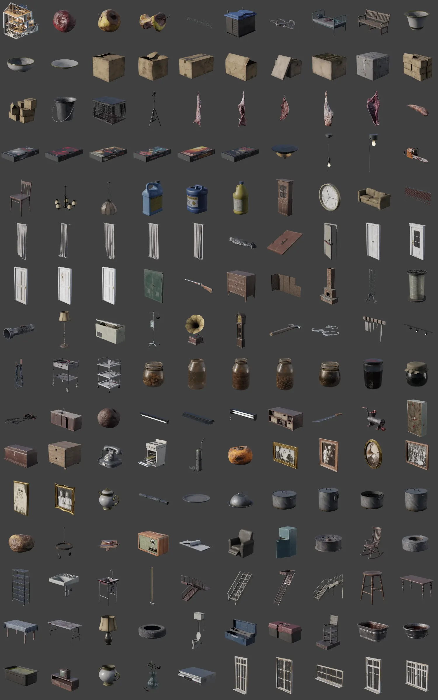 恐怖住宅房屋3D模型资产 Kitbash3D – House Of Horrors