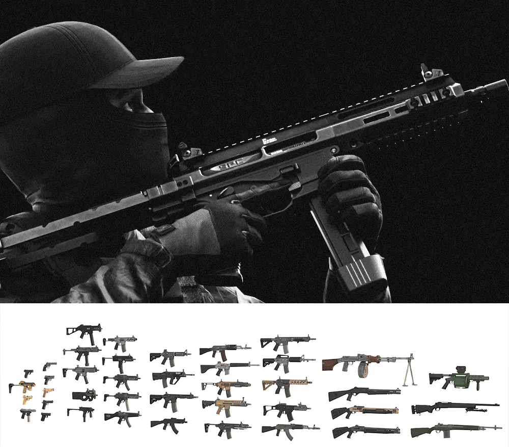 高清全套现代枪支装备3D模型合集 包括各类弹匣附件 适用警用军用安防影视场景Ready or Not - Weapons Pack