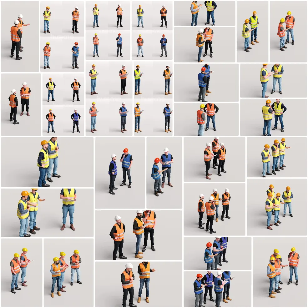 工程建筑工地施工工人人物3D模型Humano 3D - 2506 - Workwear