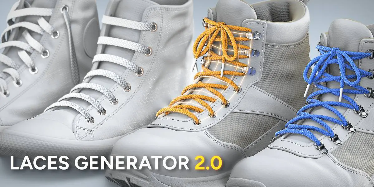 Blender鞋带生成器预设 Laces Generator V2.0