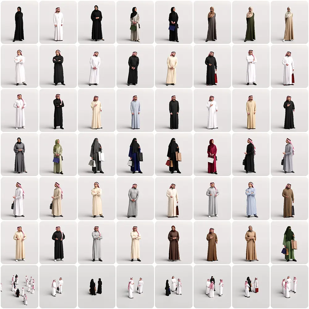 阿拉伯土豪人物角色3D模型 Humano 3D – 2402 – Saudi Arabia – Standing